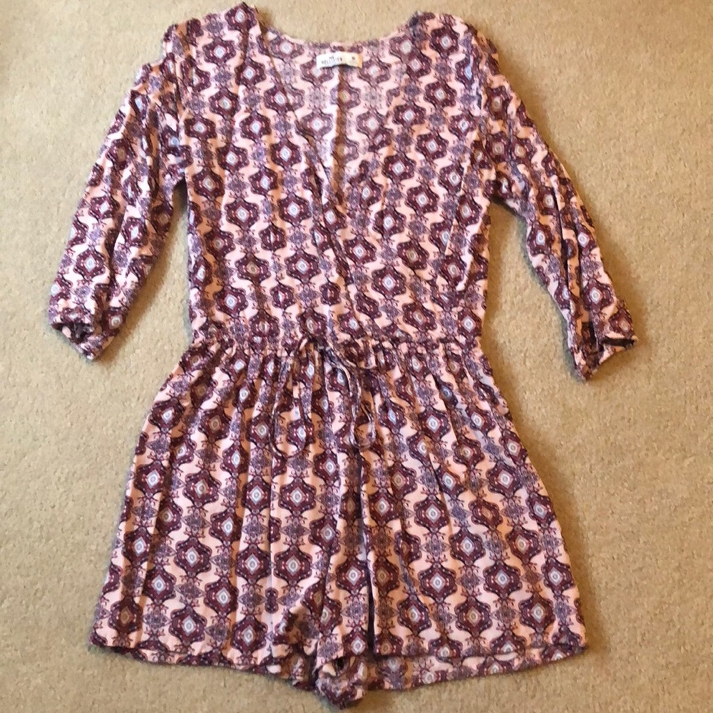 pink printed romper